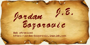 Jordan Božorović vizit kartica